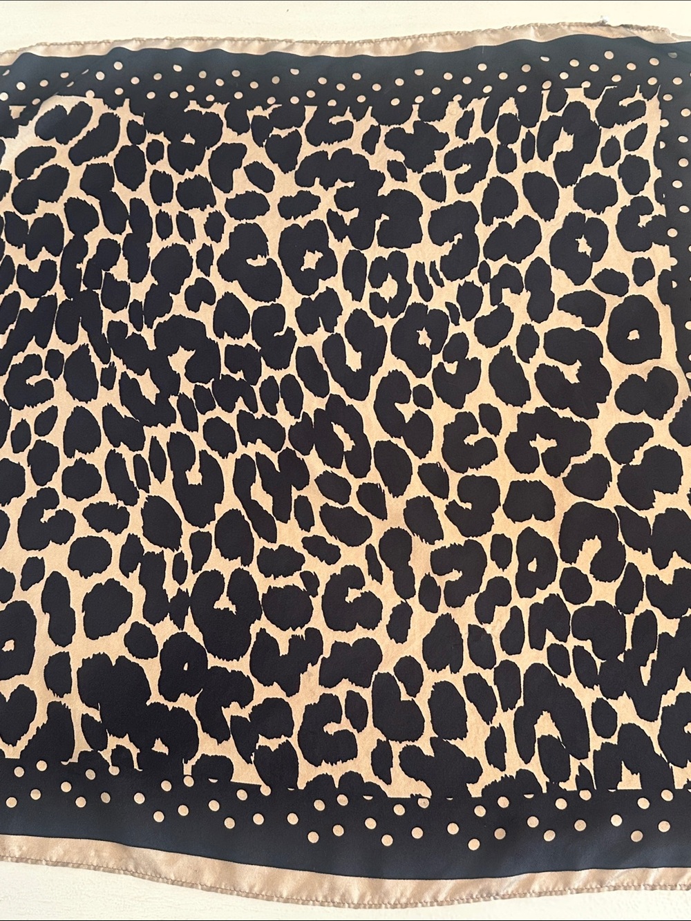 Talbots 100% Silk Leopard Print Square Scarf